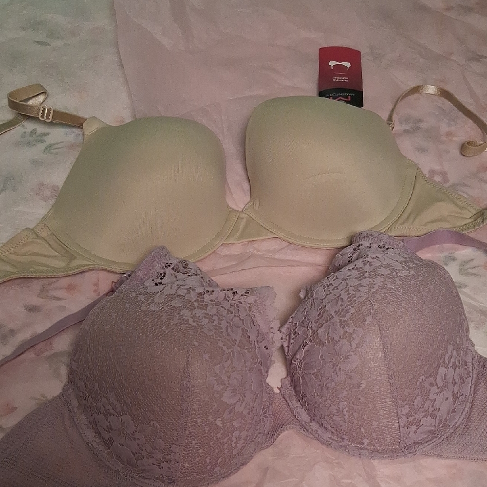 Auden Cream and Lavender Lace Bra Set